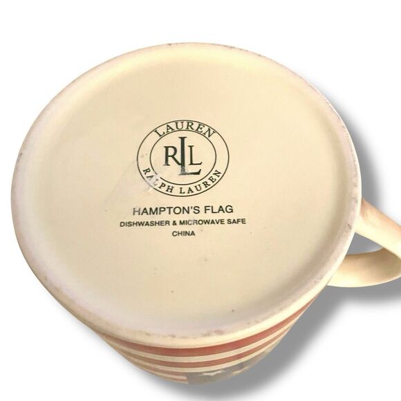 Vintage Set Of 4 RALPH LAUREN Hampton’s Flag 12oz COFFEE MUGS CUPS Americana - Picture 8 of 12
